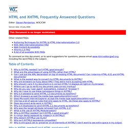 XHTML Frequently Answered Questions