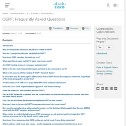 OSPF: Frequently Asked Questions