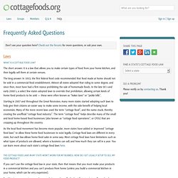 Frequently Asked Questions - cottagefoods.org
