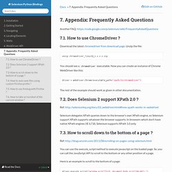 7. Appendix: Frequently asked questions — Selenium Python Bindings 2 documentation