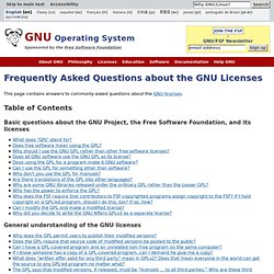 Frequently Asked Questions about the GNU Licenses