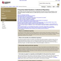 Frequently Asked Questions: Institutional Repository