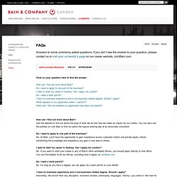 Frequently asked questions - Bain & Company - Careers