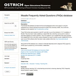 Moodle Frequently Asked Questions (FAQs) database