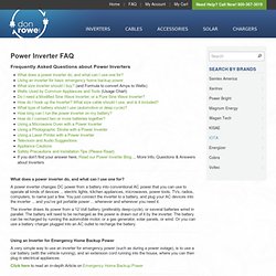 Inverter FAQ - DonRowe.com - Frequently Asked Questions about Power Inverters