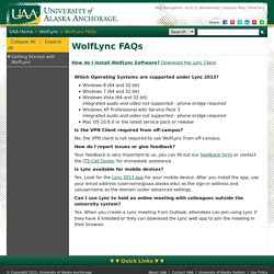 Frequently Asked Questions - UAA WolfLync
