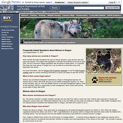 ODFW Frequently Asked Questions About Wolves