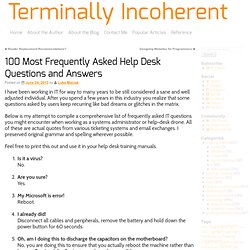 100 Most Frequently Asked Help Desk Questions and Answers
