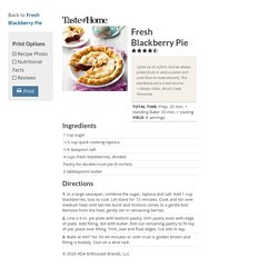 Fresh Blackberry Pie Recipe