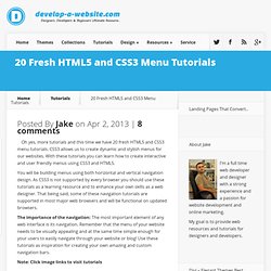 20 Fresh HTML5 and CSS3 Menu Tutorials