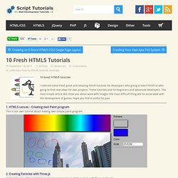 10 Fresh HTML5 Tutorials