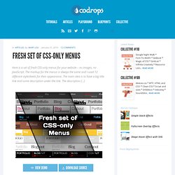 Fresh Set of CSS-only Menus