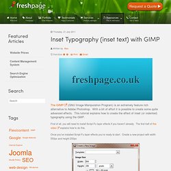 Inset Typography (inset text) with GIMP - Freshpage Web Design