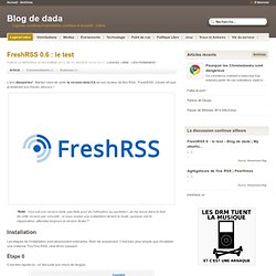 FreshRSS 0.6 : le test