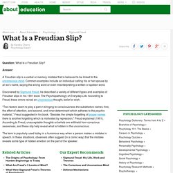 Freudian Slip - Definition of Psychology Terms