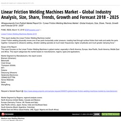 Linear Friction Welding Machines Market - Global Industry Analysis, Size, Share, Trends, Growth and Forecast 2018 - 2025