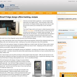 Smart Fridge design offers tracking, recipes