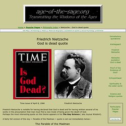God is dead Friedrich Nietzsche death of God quotes