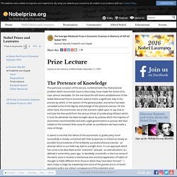 Friedrich August von Hayek - Prize Lecture: The Pretence of Knowledge
