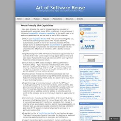 Reuse-Friendly BPM Capabilities « Art of Software Reuse