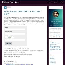 User friendly CAPTCHA for Asp.Net MVC