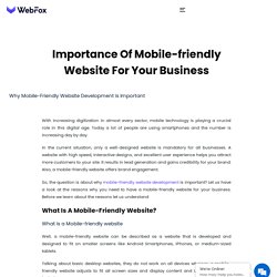 Why Mobile-Friendly Website Development is Important?