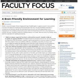 A Brain-Friendly Environment for Learning