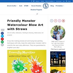 Friendly Monster Watercolour Blow Art with Straws - Adventure in a Box