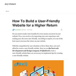 How To Build a User-Friendly Website for a Higher Return