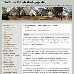 Third Haven Friends Meeting: Essentials of Our Quaker Faith and Practice