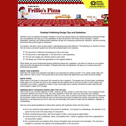 Frillio's Pizza Desktop Publishing Simulation