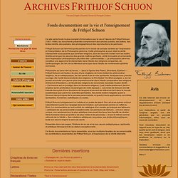 Frithjof Schuon Archive