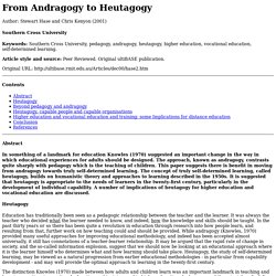 From Andragogy to Heutagogy
