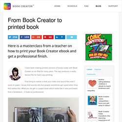From Book Creator to printed book