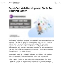 Front-End Web Development Tools And Their Popularity