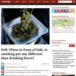 In front of your kids: Is smoking pot different than having beers?