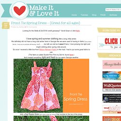 Front Tie Spring Dress – {Great for all ages}