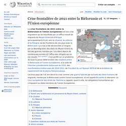 Crise frontalière de 2021 entre la Biélorussie et l'Union européenne