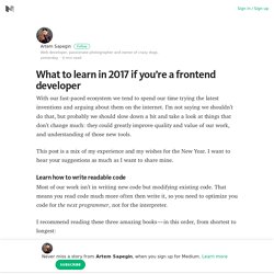 What to learn in 2017 if you’re a frontend developer