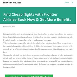 Find Cheap flights with Frontier Airlines flight ticket Booking phone number