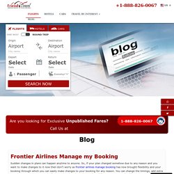 Frontier Airlines Manage Booking +1(888)826-0067