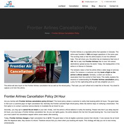 Frontier Airlines Cancellation Policy 24 Hours, Cancellation Fee, Change