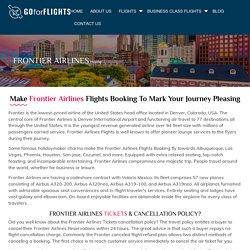 Make Frontier Airlines Flights Booking at Cheapest Airfares