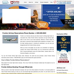 Frontier Airlines Reservations +1-855-695-0023 Official Site Booking