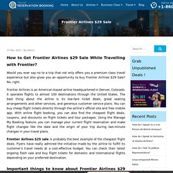 Frontier Airlines $29 Sale