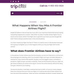 What Happens When You Miss A Frontier Airlines Flight? - TripExel