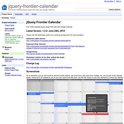 jquery-frontier-calendar - Full month calendar jQuery plugin that looks like Google Calendar.