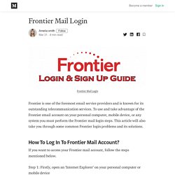 Frontier Mail Login - Amelia smith - Medium