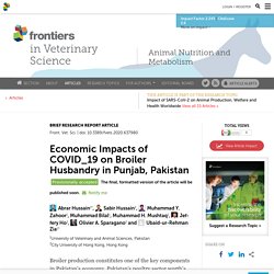 FRONT. VET. SCI. 22/12/20 Economic Impacts of COVID_19 on Broiler Husbandry in Punjab, Pakistan