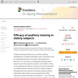 Efficacy of Auditory Training in Elderly Subjects